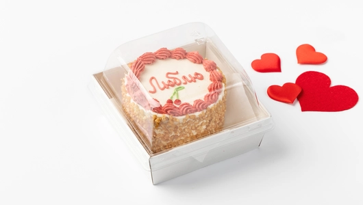 Торт бенто "Люблю" клубника-малина