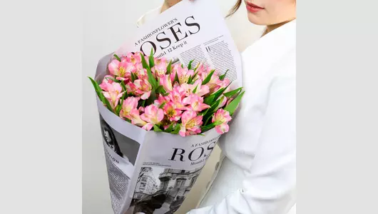 Букет "Розовая магия" из&nbsp;11 розовых альстромерий FMART by flowwow