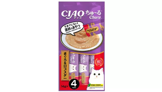 INABA Ciao Churu Лакомство тунец магуро и лобстер д/кошек 56г