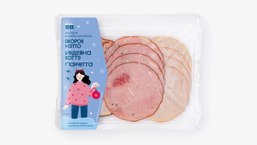 Ассорти "Окорок Котто, Индейка Котто, Панчетта", варено-копченое