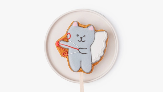 Пряник имбирный "14 февраля" на&nbsp;палочке