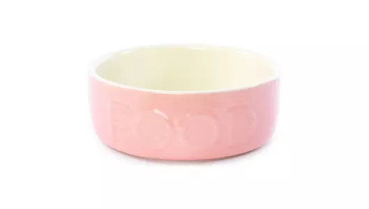 SCRUFFS Миска керамическая для мелких пород собак и кошек "Classic Food", розовая, 13х13х5см, 400мл