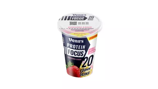 Напиток молочный Venn`s Клубника банан высокобелковый обезжиренный 250 г