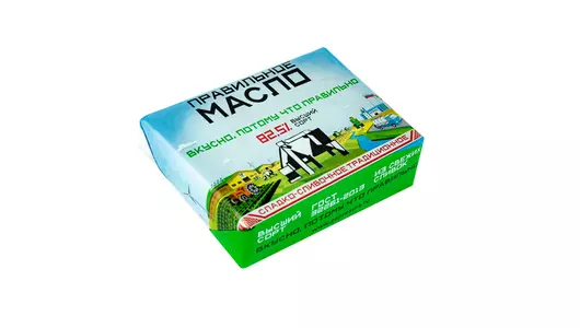 Масло сладко-сливочное Правильное Масло 82,5% 180 г