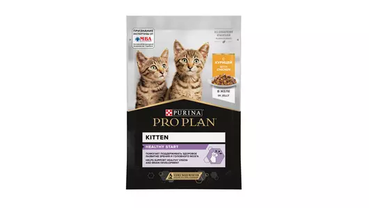 PRO PLAN Healthy Start Kitten Корм влаж.курица желе д/котят пауч 85г