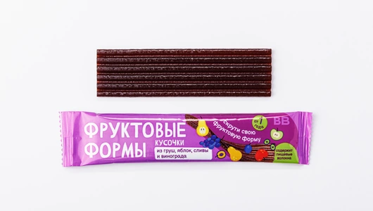 Кусочки "Фруктовые формы" из груш, яблок, сливы и винограда