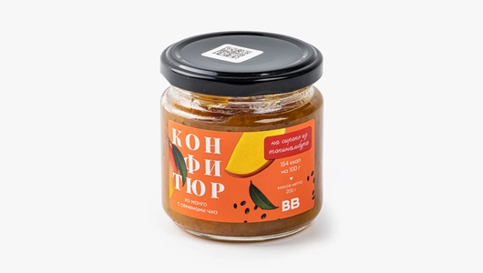 Конфитюр из манго с семенами чиа на сиропе топинамбура