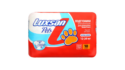 Подгузники для животных XL (12-20кг)(45-60см) 10шт/уп LUXSAN Premium