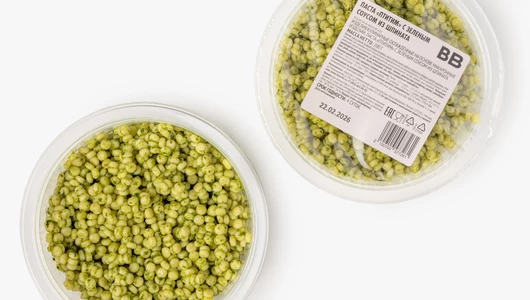 Паста "Птитим" с&nbsp;зеленым соусом из&nbsp;шпината