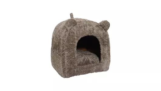 ROSEWOOD Домик для кошек мягкий, с ушками "Тэдди", коричневый, 38х38х45см (Великобритания)