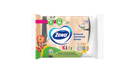 Бумага туалетная влажная детская Zewa 40 шт