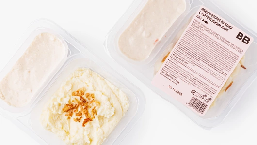 Фишстроганов из нерки с картофельным пюре