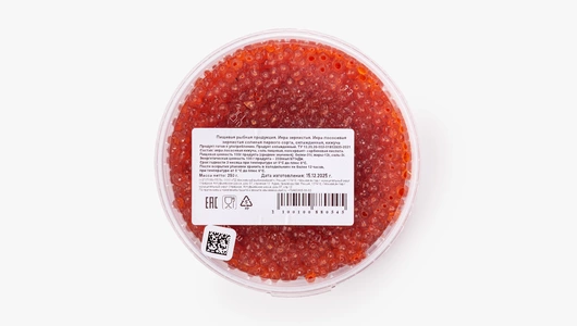 Икра кижуча из&nbsp;охлажденного сырья соленая пласт/б охл., 250 г