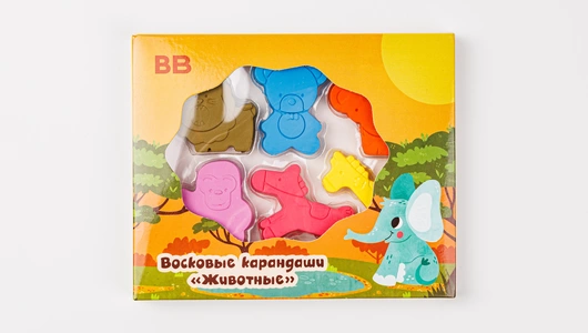 Восковые карандаши "Животные", 6 шт.