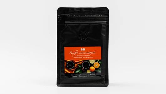 Кофе натуральный жареный молотый с ароматом лайма, мандарина и апельсина