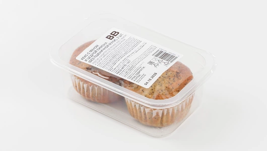 Кекс с маком и цедрой лимона (без пшеничной муки), 2 шт Кекс с маком и цедрой лимона (без пшеничной муки), 2 шт