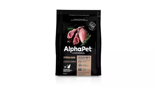ALPHAPET Adult Sterilised Корм сух.ягненок с индейкой д/стерилизов.кошек 400г