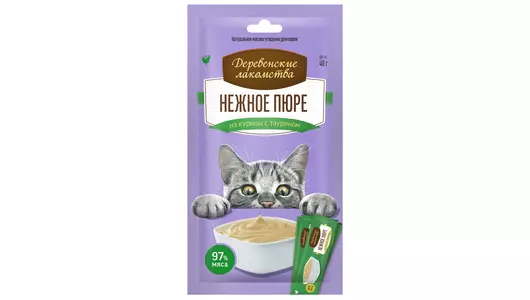 ДЕРЕВЕНСКИЕ ЛАКОМСТВА Нежное пюре из курицы д/кошек 40г