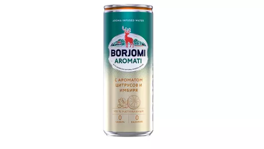 Напиток газированный Borjomi Flavored Water Цитрусовый микс и имбирь без сахара ж/б 330 мл