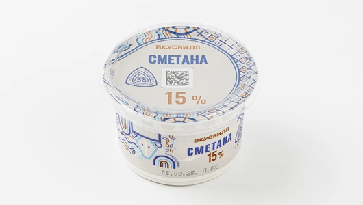 Сметана 15% Вологодская, 200&nbsp;г