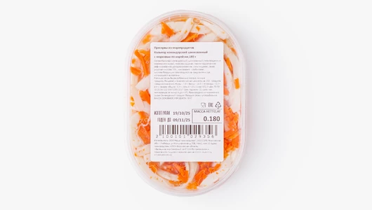 Кальмар командорский с морковью по-корейски, 180 г
