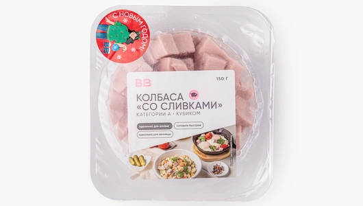 Колбаса категории А: "Со сливками", кубиком