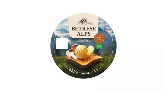 Масло сливочное Betrese Alps Ароматное с белыми грибами 55% 110 г Масло сливочное Betrese Alps Ароматное с белыми грибами 55% 110 г
