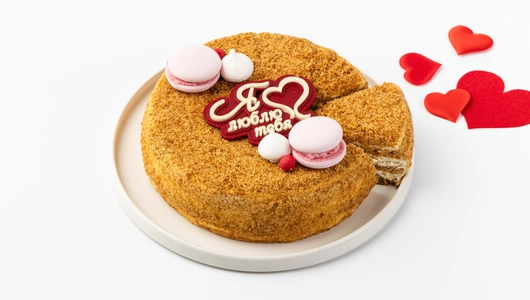 Торт "Я люблю тебя" медово-сметанный, 500 г