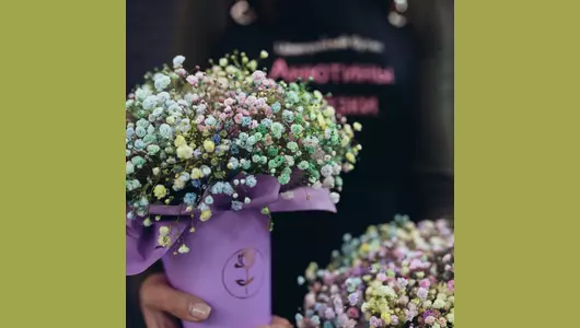 Букет гипсофила 5 штук ,в коробке