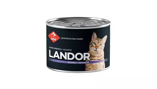 LANDOR 200гр Корм для кошек кролик с черникой