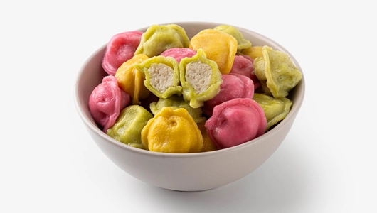 Пельмени мини с цыпленком-бройлером цветные