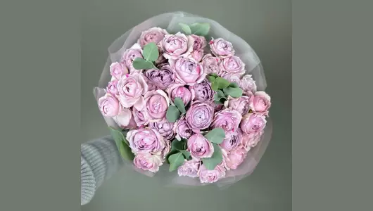 Кустовая пионовидная роза Лавандер Баблс (15шт) FMART by flowwow