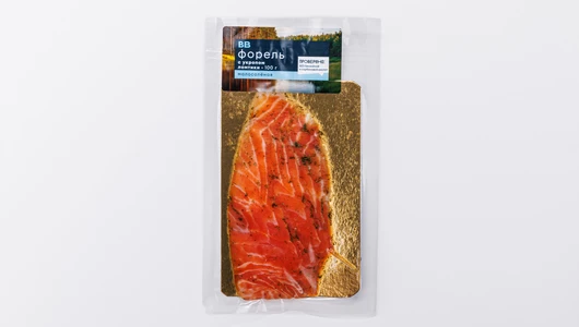 Форель малосоленая ломтики с укропом, 100 г