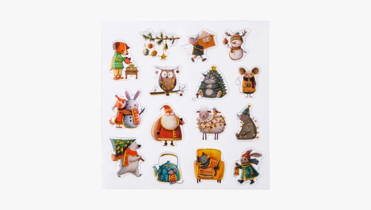 Наклейки "Новогодние" из смолы с голографией