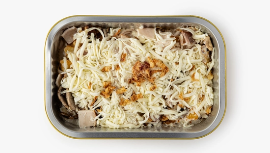 Картофель по-деревенски с&nbsp;ветчиной, грибами и&nbsp;луком фри