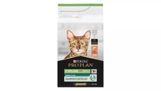 PRO PLAN Renal Plus Sterilised Adult Корм сух.лосось поддерж.здор.почек д/стерил.кошек 1,5кг