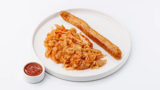 Купата из курицы с тушёной квашеной капустой