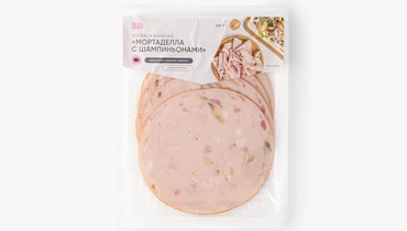 Колбаса вареная "Мортаделла с&nbsp;шампиньонами", нарезка
