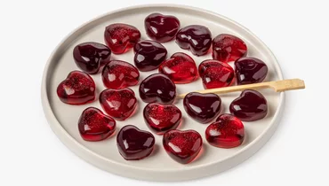 Желейные "Сердечки" черная смородина, малина, 108 г