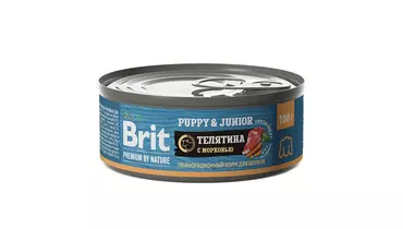 Изображение товара BRIT Premium by Nature Влажный корм для щенков собак с телятиной и морковью 100 г
