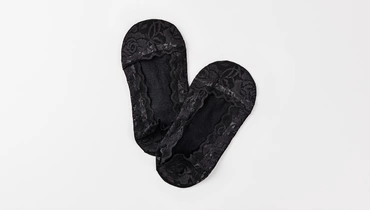 Изображение товара Следки женские ажурные черные размер 23-25 из хлопка и лайкры