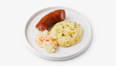 Изображение товара Колбаска-каралька с толченкой - традиционное блюдо сибирской кухни