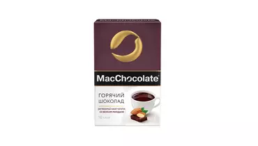 Изображение товара Какао-напиток MacChocolate со вкусом миндаля 10х20 г растворимый горячий шоколад натуральный