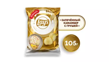 Чипсы картофельные Lay`s со вкусом Запеченный камамбер с грушей 105 г Чипсы картофельные Lay`s со вкусом Запеченный камамбер с грушей 105 г