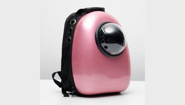 Изображение товара Рюкзак-переноска для собак и кошек Динозаврик 30x24x42 см розовая пластиковая