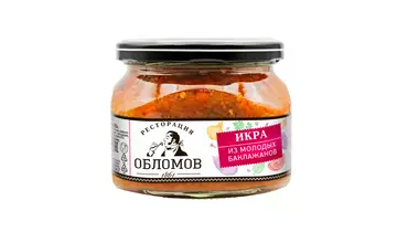 Изображение товара Икра из молодых баклажанов Ресторация Обломов 320 г натуральная закуска