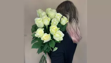 Букет белых роз Голландия 15 шт. под&nbsp;ленту