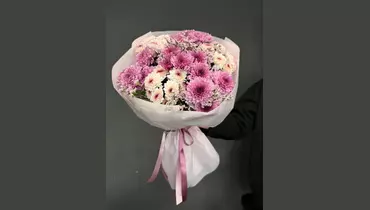 Моно букет из&nbsp;7 хризантем