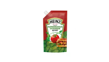Изображение товара Кетчуп Heinz со вкусом маринованных огурчиков дой-пак 320&nbsp;г