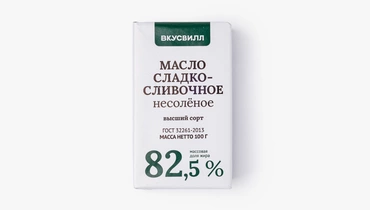 Изображение товара Масло сливочное 82,5% 100г ВкусВилл